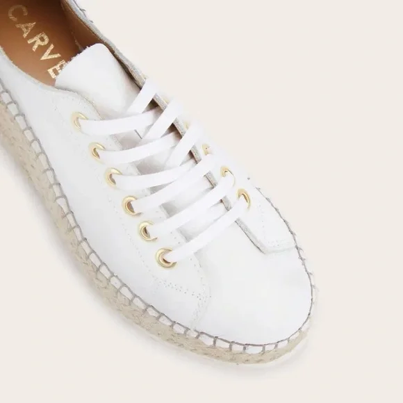Carvela Chase White Espadrille Platform Trainers - Picture 3 of 9